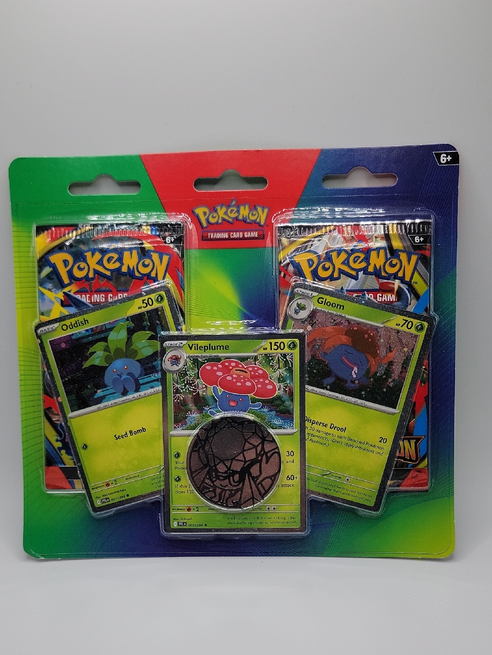 Pokemon Green Red Blue Trading Card Pack with Vileplume Coin